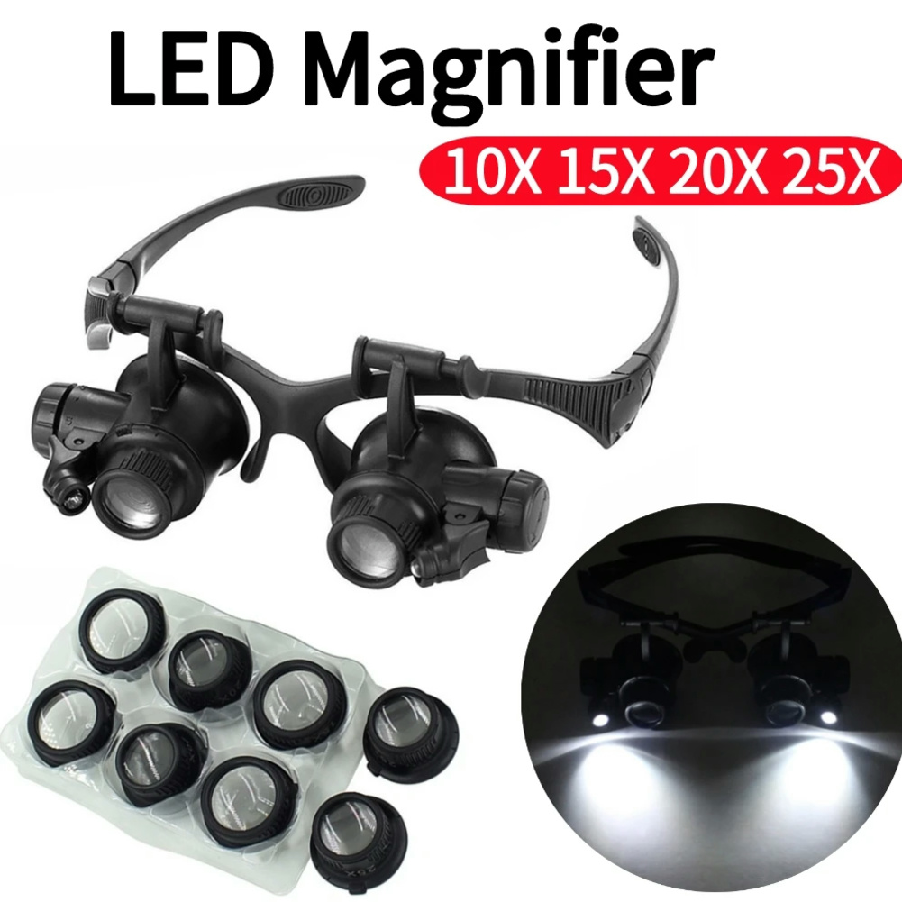نظارات مكبرة LED بتكبير 10X/15 - مراجعة Electronics Repair Glasses وسعره
