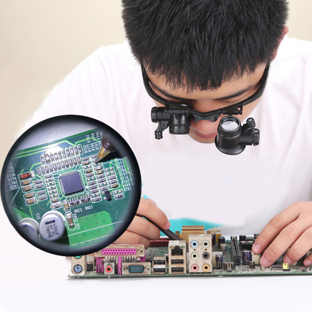 نظارات مكبرة LED بتكبير 10X/15 - مراجعة Electronics Repair Glasses وسعره