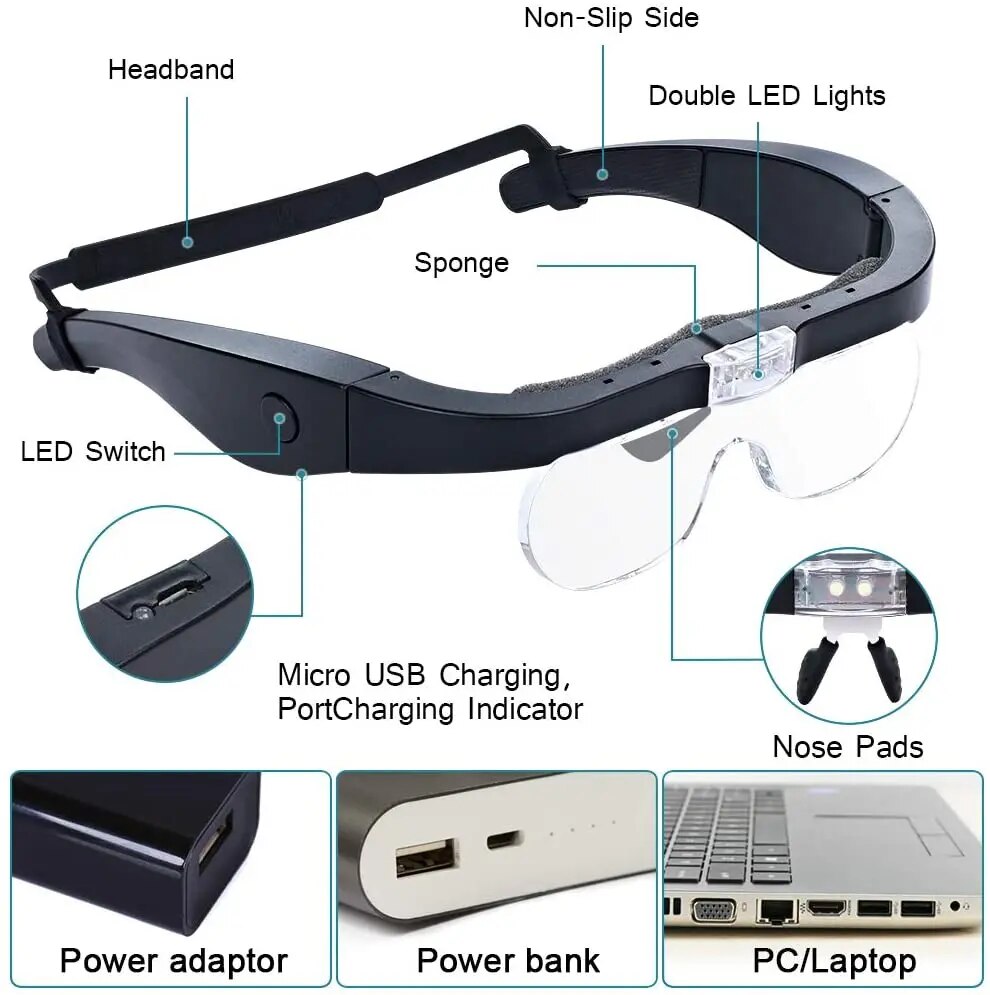 نظارات مكبرة مثبتة على الرأس م - مراجعة Electronics Repair Glasses وسعره