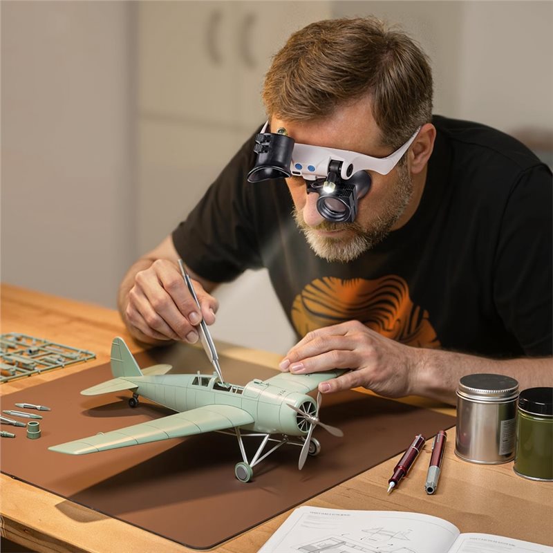 نظارات مكبرة بإضاءة ABUP-LED،  - مراجعة Electronics Repair Glasses وسعره