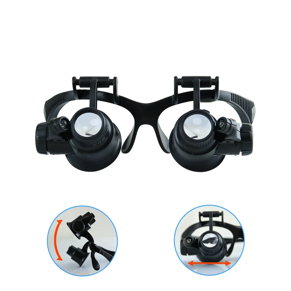 عقال المكبر مع 2 أضواء LED 10X - مراجعة Electronics Repair Glasses وسعره