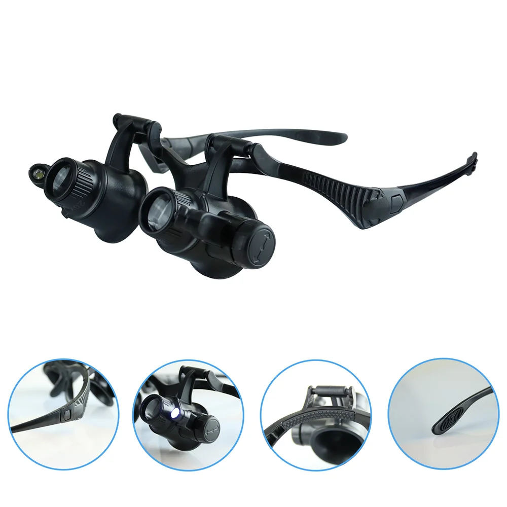 عقال المكبر مع 2 أضواء LED 10X - مراجعة Electronics Repair Glasses وسعره